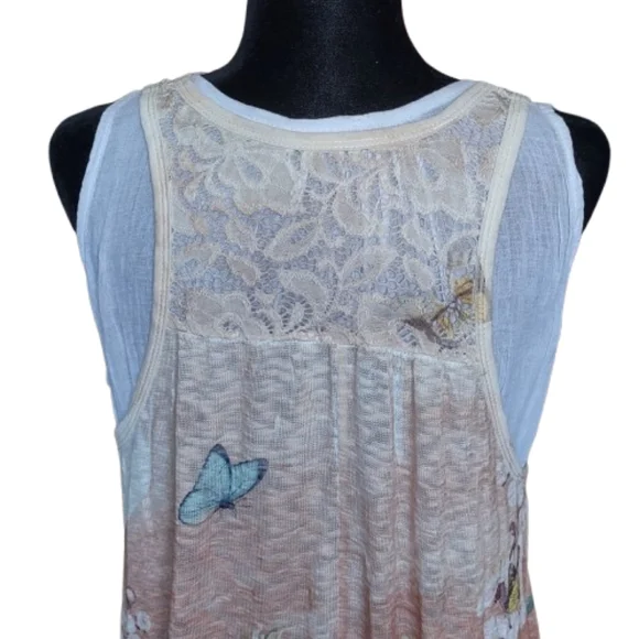 Made In Italy Lacy Layered Tunic Dress One Size - Picture 6 of 16